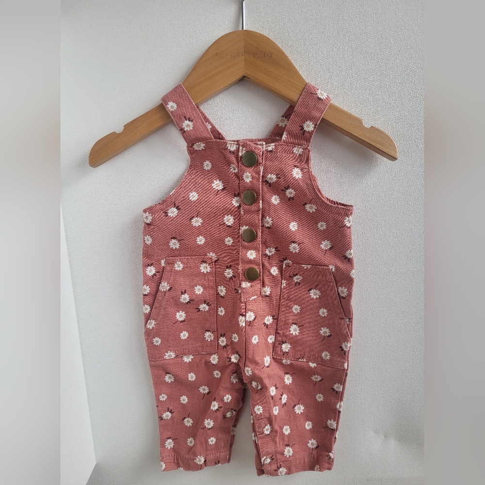 Floral Pink Kids Overalls